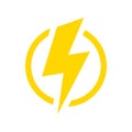Lightning bolt icon vector in flat style. Thunderbolt, electric sign symbol
