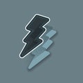 Lightning bolt icons set, thunderbolt Royalty Free Stock Photo