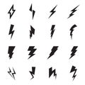 Lightning bolt icons on a white background