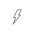 Lightning bolt line icon, outline vector sign, linear style pictogram isolated on white