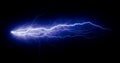 lightning bolt. Massive lightning bolt with branches isolated on black background. lightning effects and lighting thunderstorm Royalty Free Stock Photo