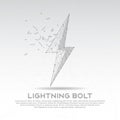 Lightning bolt mesh line digitally drawn low poly wire frame Royalty Free Stock Photo