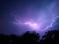 Lightning bolt while monsoon rain, amazing thunderbolts view Royalty Free Stock Photo