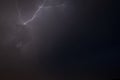 lightning bolt on night sky Royalty Free Stock Photo