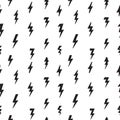 Lightning bolt seamless pattern. Grunge strike ornamental backgr Royalty Free Stock Photo