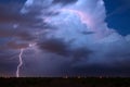 Lightning bolt from a severe thunderstorm Royalty Free Stock Photo