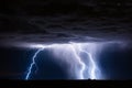 Lightning strikes in a thunderstorm Royalty Free Stock Photo