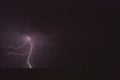 Lightning bolt striking the ground during a storm in Arizona. Royalty Free Stock Photo