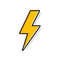 Lightning bolt, thunder bolt, lighting strike expertise flat vector icon