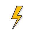 Lightning bolt, thunder bolt, lighting strike expertise flat vector icon