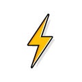 Lightning bolt, thunder bolt, lighting strike expertise flat vector icon