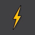 Lightning bolt, thunder bolt, lighting strike expertise flat vector icon