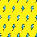 Lightning bolts seamless pattern. Thunder bolt pattern energy lightning vector background Royalty Free Stock Photo