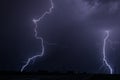 Lightning bolts and stormy sky background