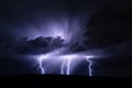 Lightning storm with thunderstorm clouds Royalty Free Stock Photo