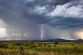 Lightning bolts strike a mountain in Sonoita, Arizona Royalty Free Stock Photo