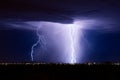 Lightning bolts strike from a storm Royalty Free Stock Photo