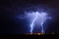 Lightning bolts strike in a storm Royalty Free Stock Photo