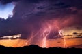 Lightning bolts strikes during a storm Royalty Free Stock Photo