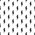 Lightning bolts, thunderbolts seamless pattern vector illustration.