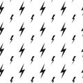 Lightning bolts, thunderbolts vector seamless pattern Royalty Free Stock Photo