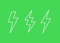 Lightning bolts, vector line icons Royalty Free Stock Photo