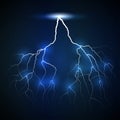 Lightning branched double Royalty Free Stock Photo