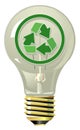 Lightning bulb with recycling symbol Royalty Free Stock Photo