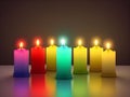 Lightning Candles for Merry Christmas and Happy New Year 2024. Candles concept in dark background. Valentine\'s Day.