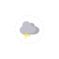 Lightning in the cloud clipart. Lightning in the cloud isolated flat icon Royalty Free Stock Photo