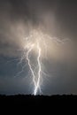 Lightning and clouds in night landscape storm Royalty Free Stock Photo