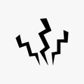 Lightning cracked ground icon vector design