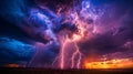 Lightning crackles through the stormy sky adding to the spectacle of the atmospheric rivers display of raw power and