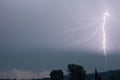 Lightning dark blue clouds Royalty Free Stock Photo