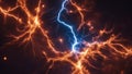 lightning in the dark fire and ice abstract fractal lightning Royalty Free Stock Photo