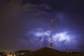 Lightning in Dark Storm Clouds Royalty Free Stock Photo