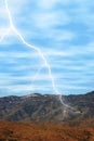 Lightning in the Desert Royalty Free Stock Photo