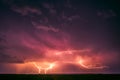 Lightning with dramatic clouds image . Night thunder-storm