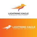 Lightning Eagle Logo Vector Illustration . Express Delivery