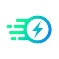 Lightning electric fast charge icon, Power charging energy concept