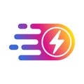 Lightning electric fast charge icon, Power charging energy concept