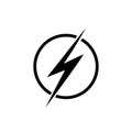 Lightning, electric power vector logo design element. Energy and thunder electricity symbol concept. Lightning bolt sign Royalty Free Stock Photo