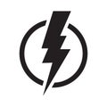 Lightning, electric power vector logo design element. Energy and thunder electricity symbol concept. Lightning bolt sign. Royalty Free Stock Photo