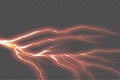 Lightning electric thunder storm light flash. Vector realistic lightning rain weather thunderbolt on checkered Royalty Free Stock Photo