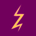 Flat lightning bolt icon. Lighting strike. Vector illustration