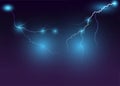 lightning element isolated on dark blue background. Royalty Free Stock Photo