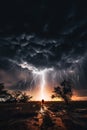 Lightning falling on a man Royalty Free Stock Photo