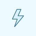 lightning field outline icon. Element of 2 color simple icon. Thin line icon for website design and development, app development. Royalty Free Stock Photo