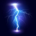 Lightning flash bolt or thunderbolt. Blue lightning or magic power blast storm. Vector illustration