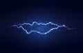 Lightning flash effect. Realistic electric lightning,